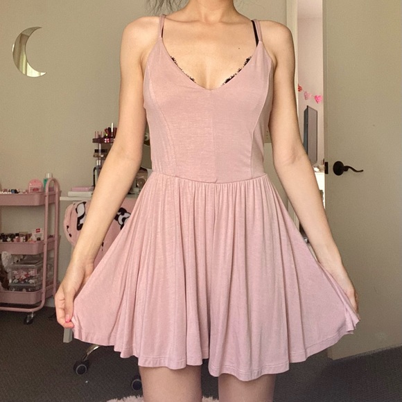 Mauve Pink Drape Back Cut-out Romper - Picture 1 of 5